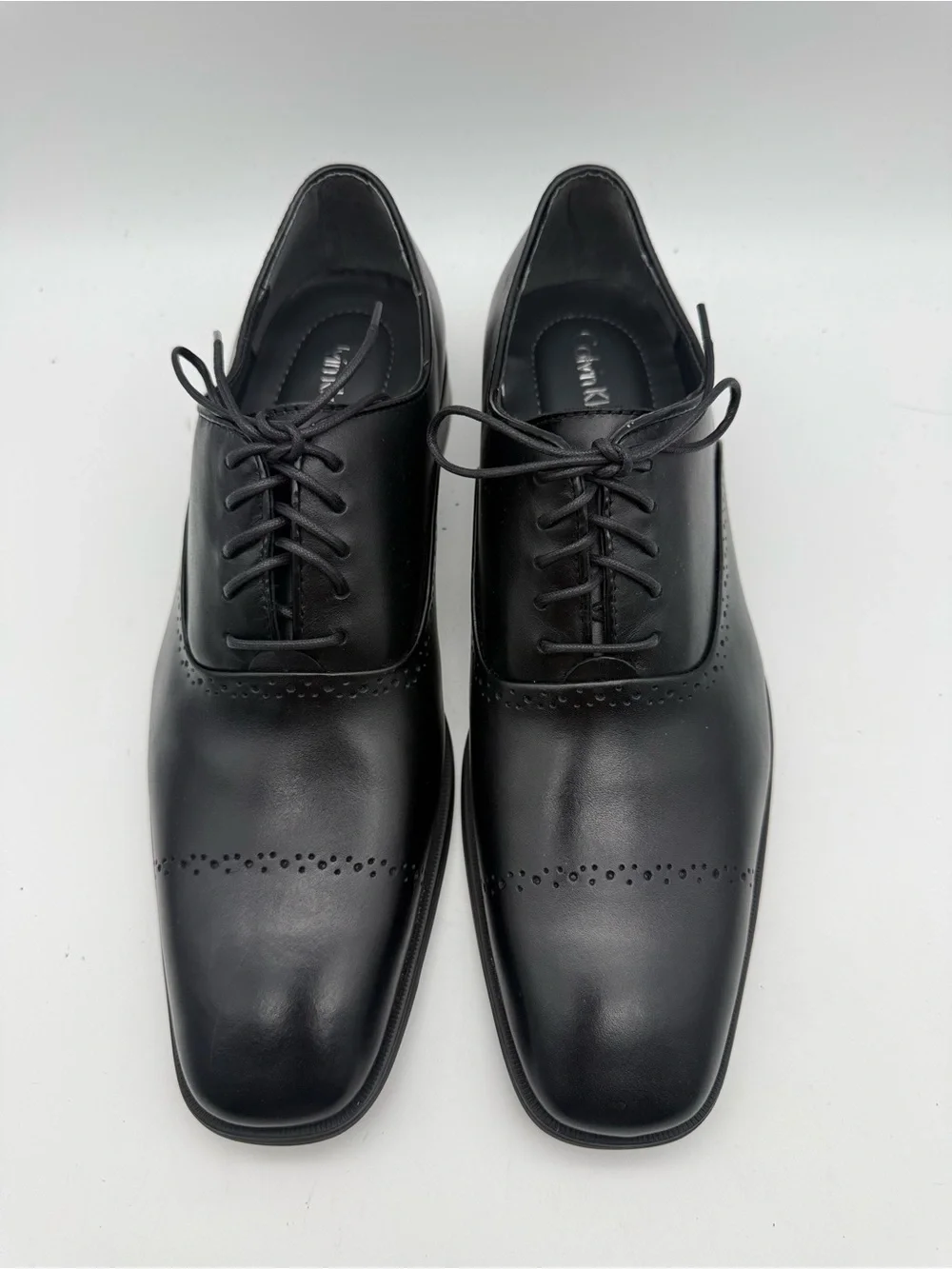 BRAND NEW Calvin Klein Garrick Black Leather Cap Toe Derby Shoes Men